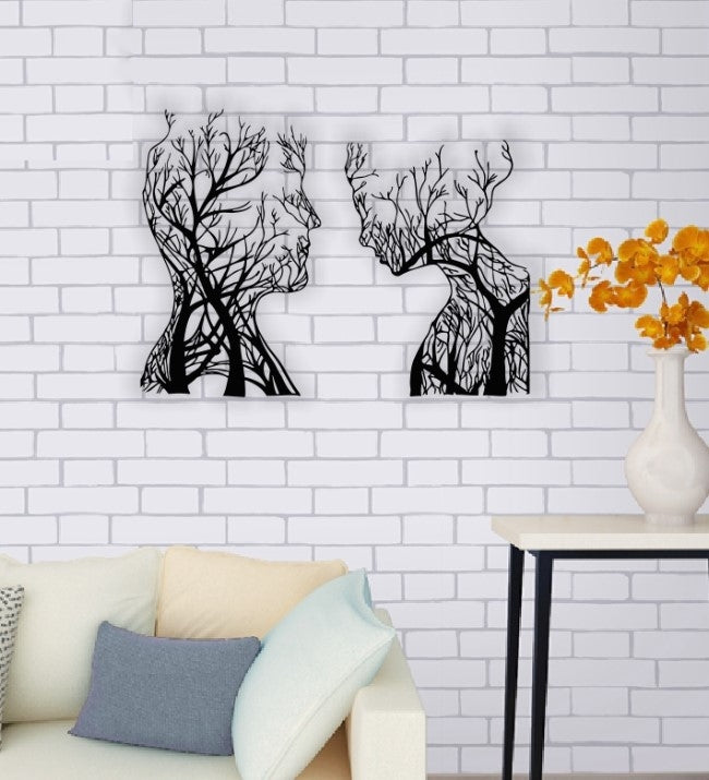 Decor perete Personalizabil Cuplul din Ramuri HHH581 din lemn