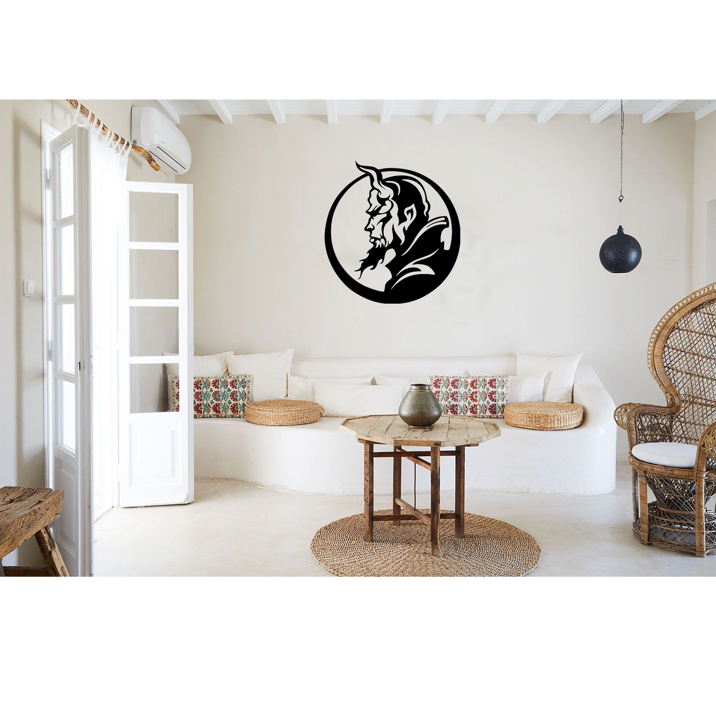 Decor perete Diavol cu Coarne HH727 din lemn