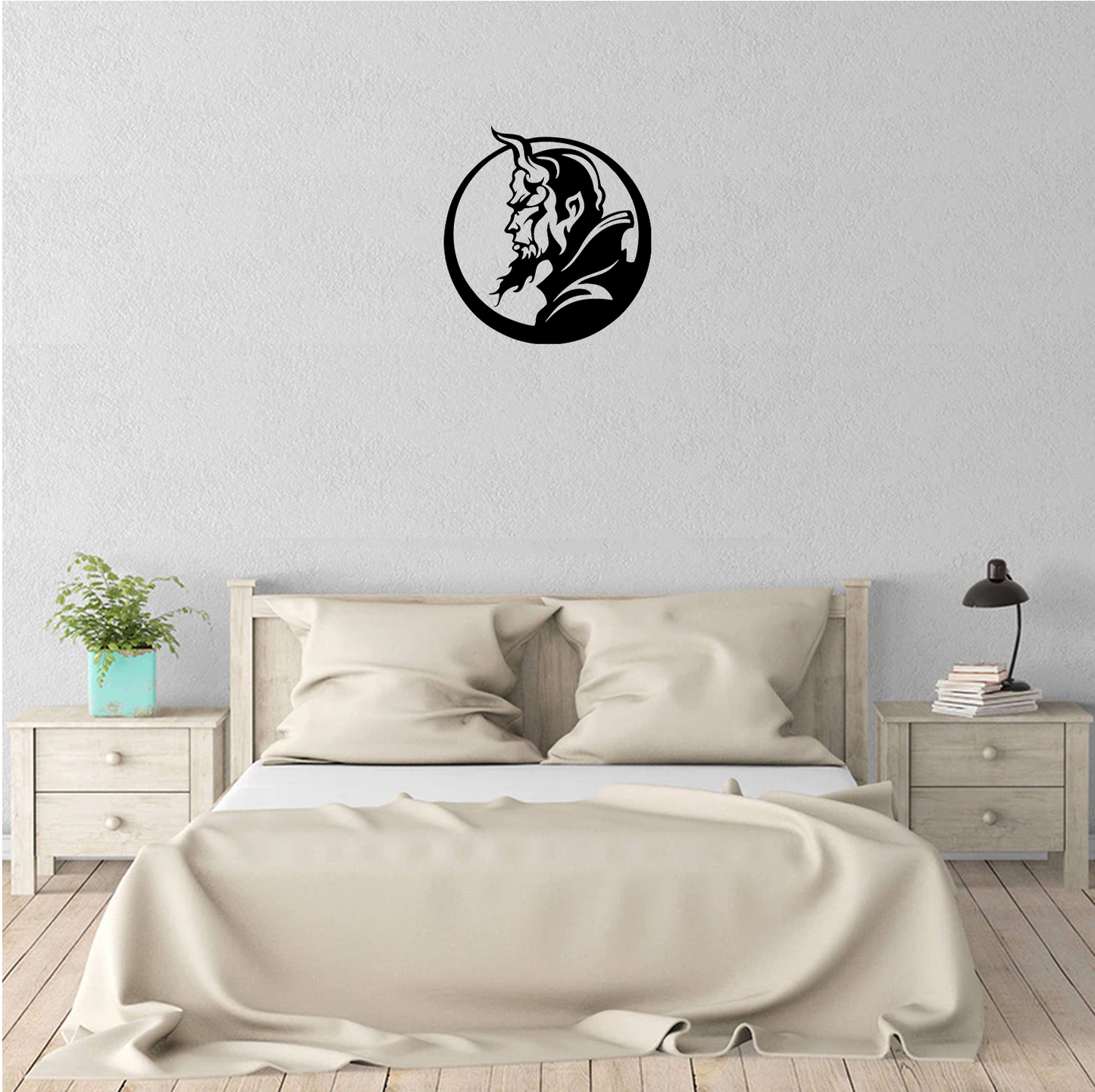Decor perete Diavol cu Coarne HH727 din lemn