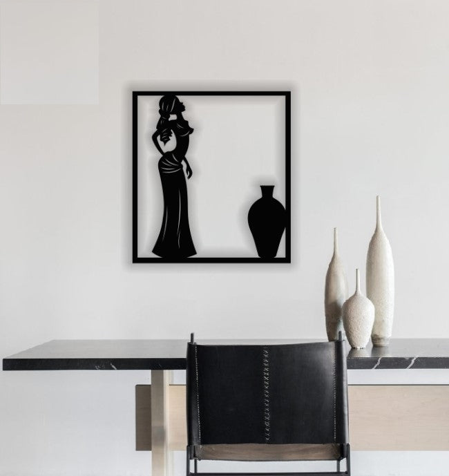 Decor perete Personalizabil Doamna din Africa HHH470 din lemn
