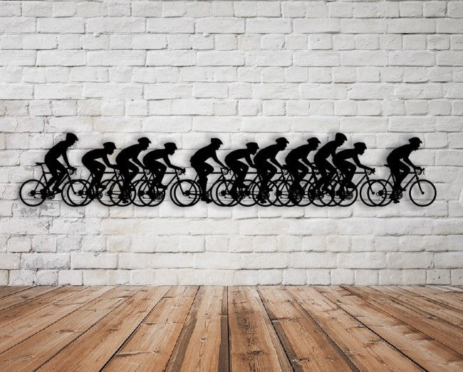 Decor perete Personalizabil Echipa Biciclisti HHH347 din lemn