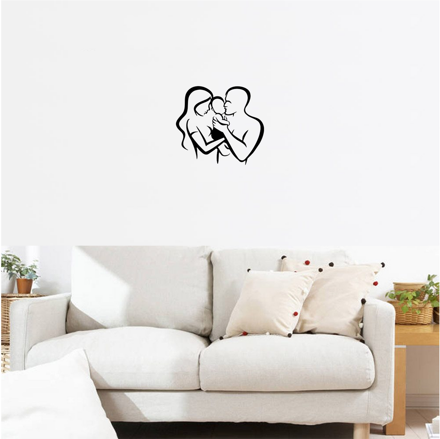 Decor perete Familie cu Bebelus HH728 din lemn