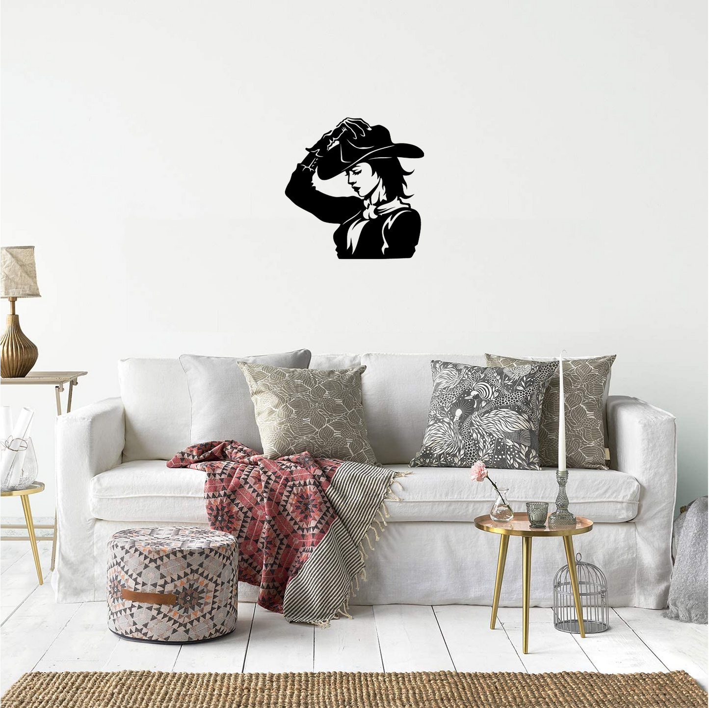 Decor perete Fata Cowboy HH771 din lemn