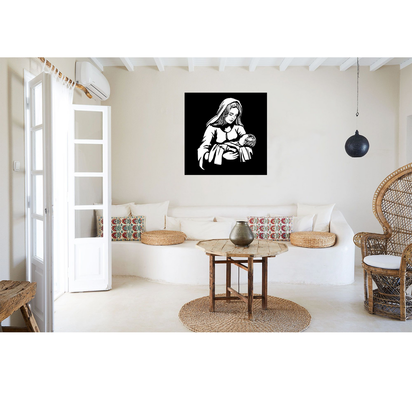 Decor perete Fecioara Maria HH775 din lemn