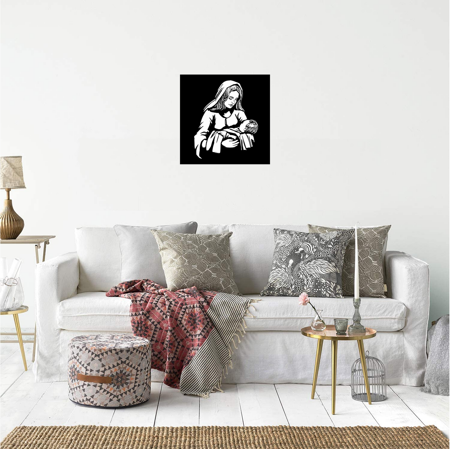 Decor perete Fecioara Maria HH775 din lemn