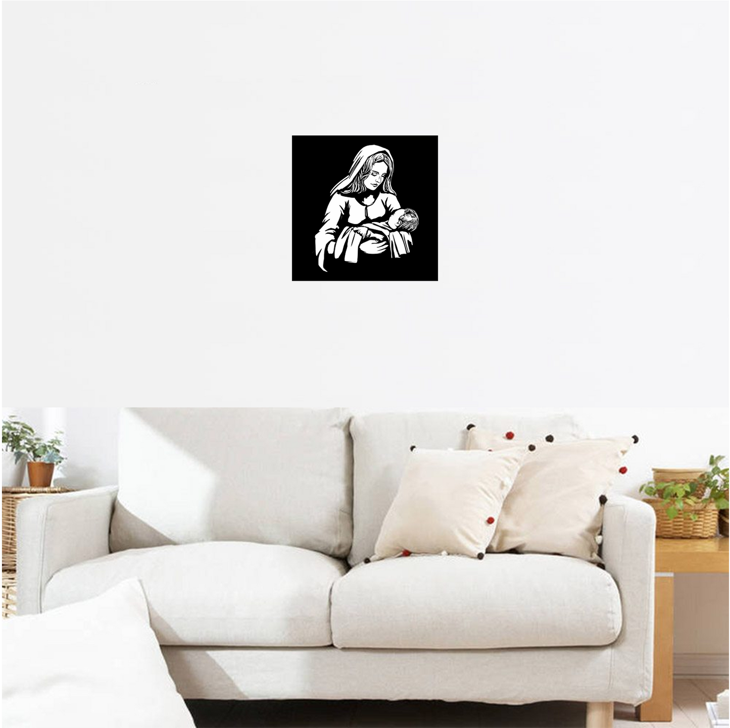 Decor perete Fecioara Maria HH775 din lemn