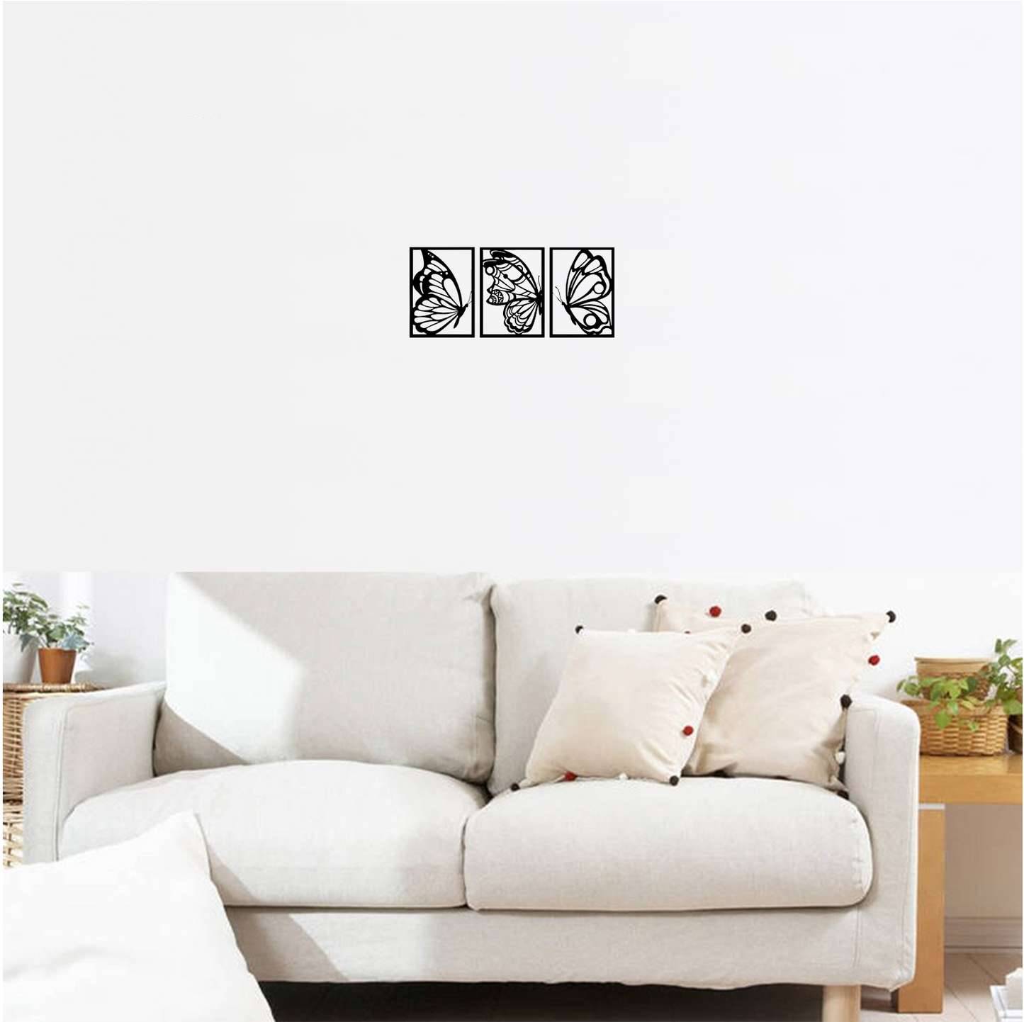 Decor perete Fluturi din 3 Parti HH762 din lemn