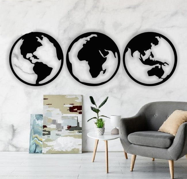Decor perete Personalizabil Grafic Global din lemn
