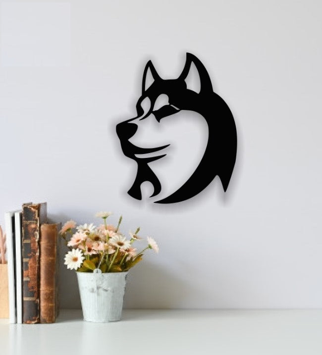 Decor perete Personalizabil Husky din lemn
