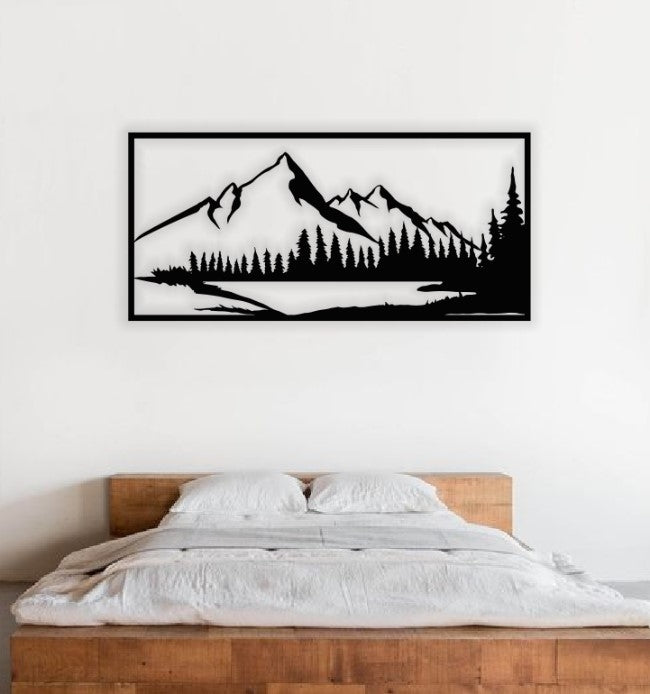 Decor perete Personalizabil Lac in Padure HHH122 din lemn