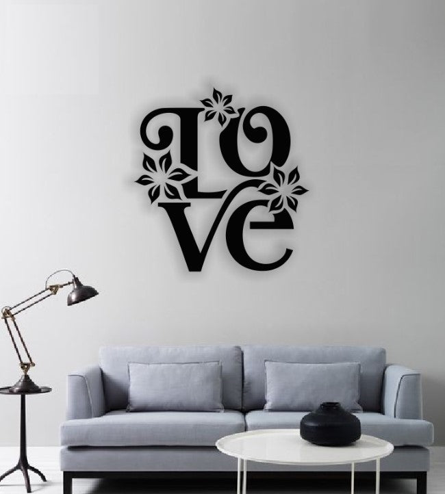 Decor perete Personalizabil Love Floral din lemn