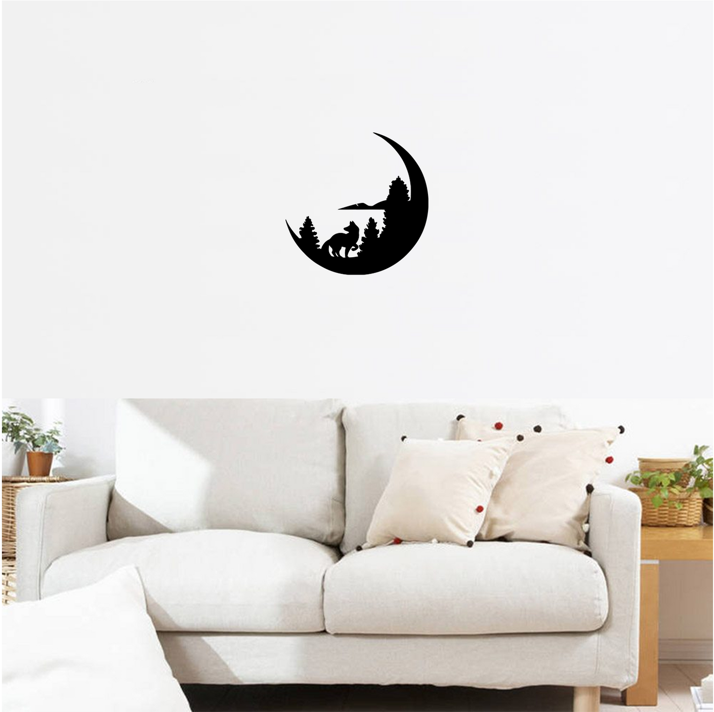 Decor perete Lup si Luna HH695 din lemn