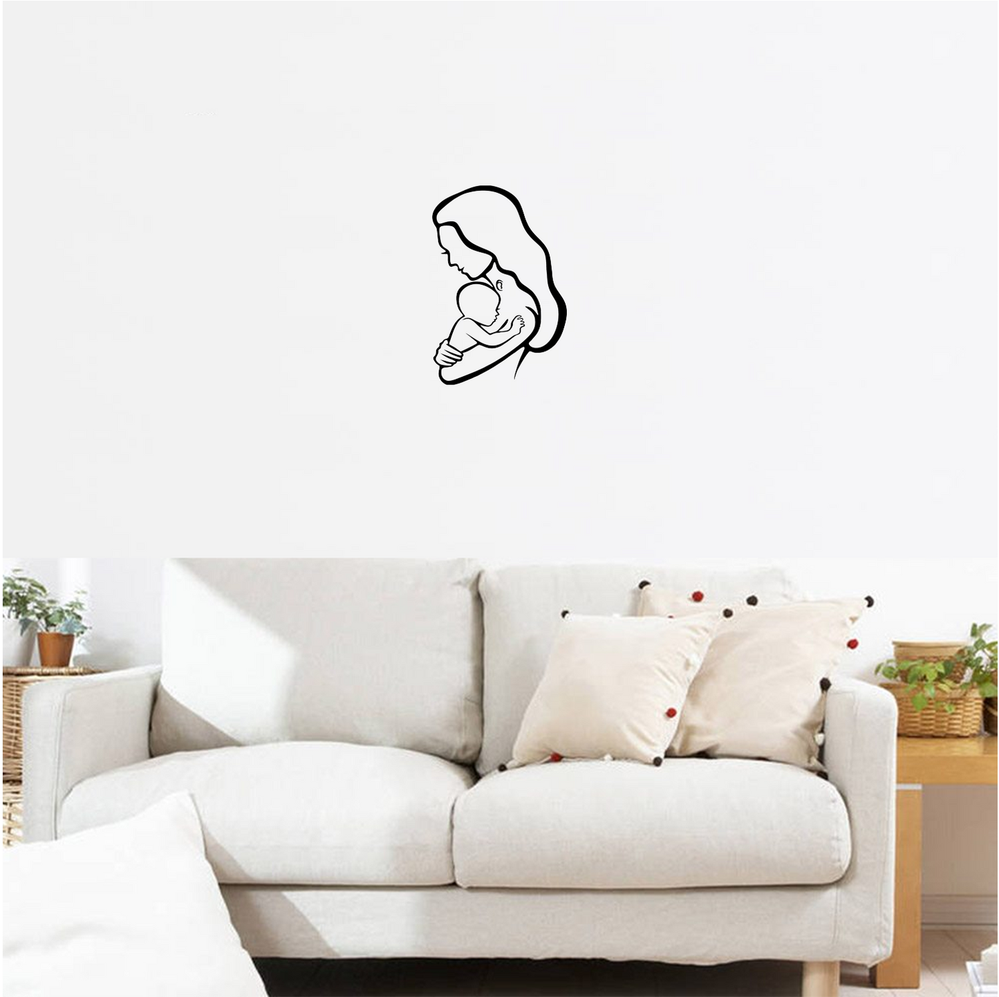 Decor perete Mama si Bebelus HH726 din lemn