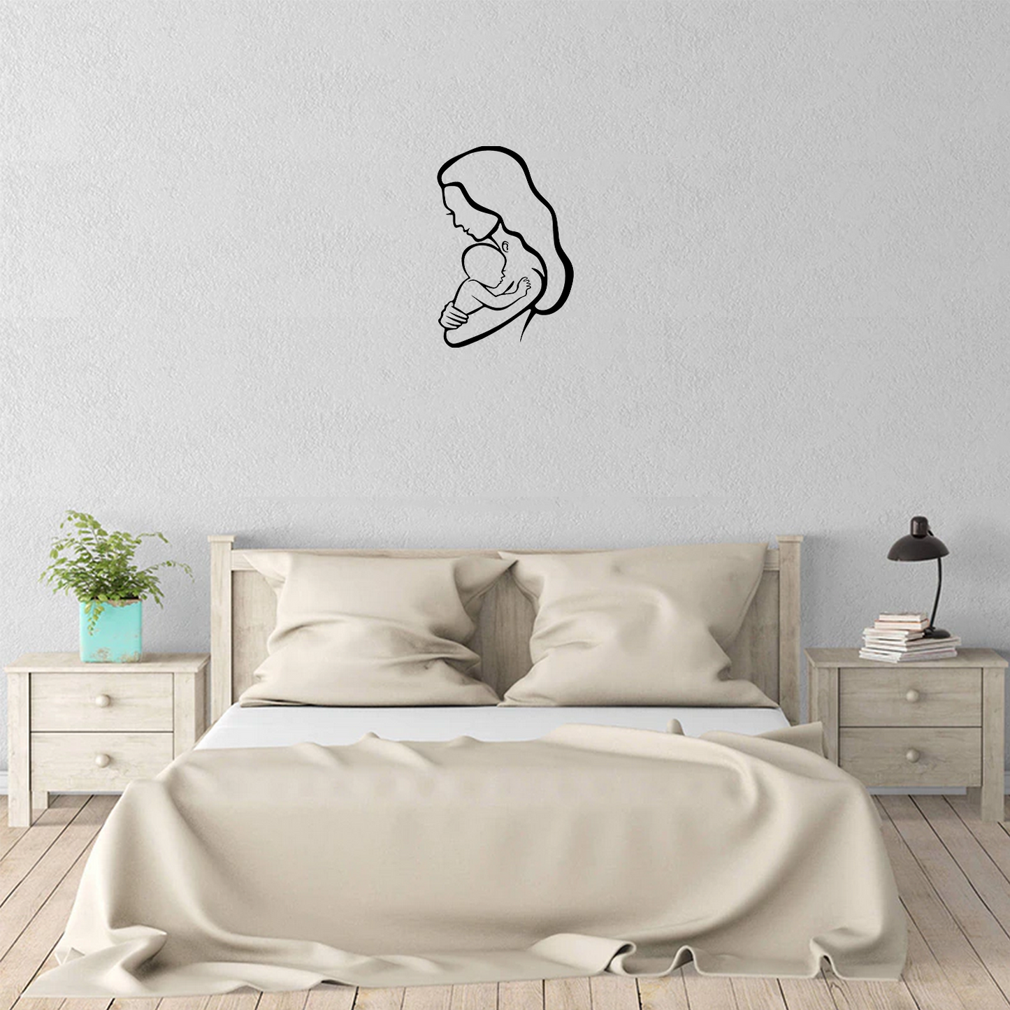 Decor perete Mama si Bebelus HH726 din lemn