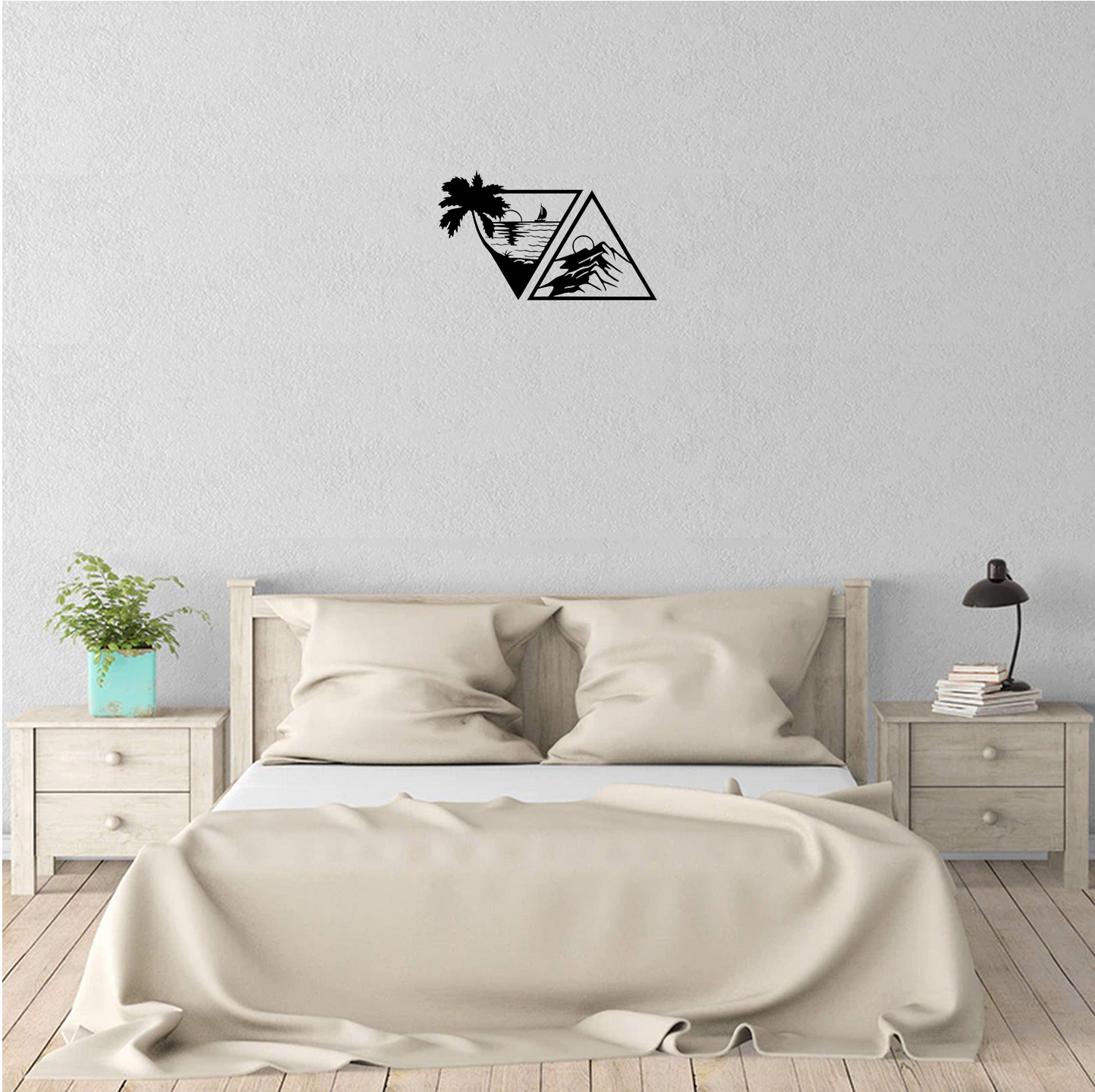 Decor perete Munte si Mare din 2 Parti HH721 din lemn