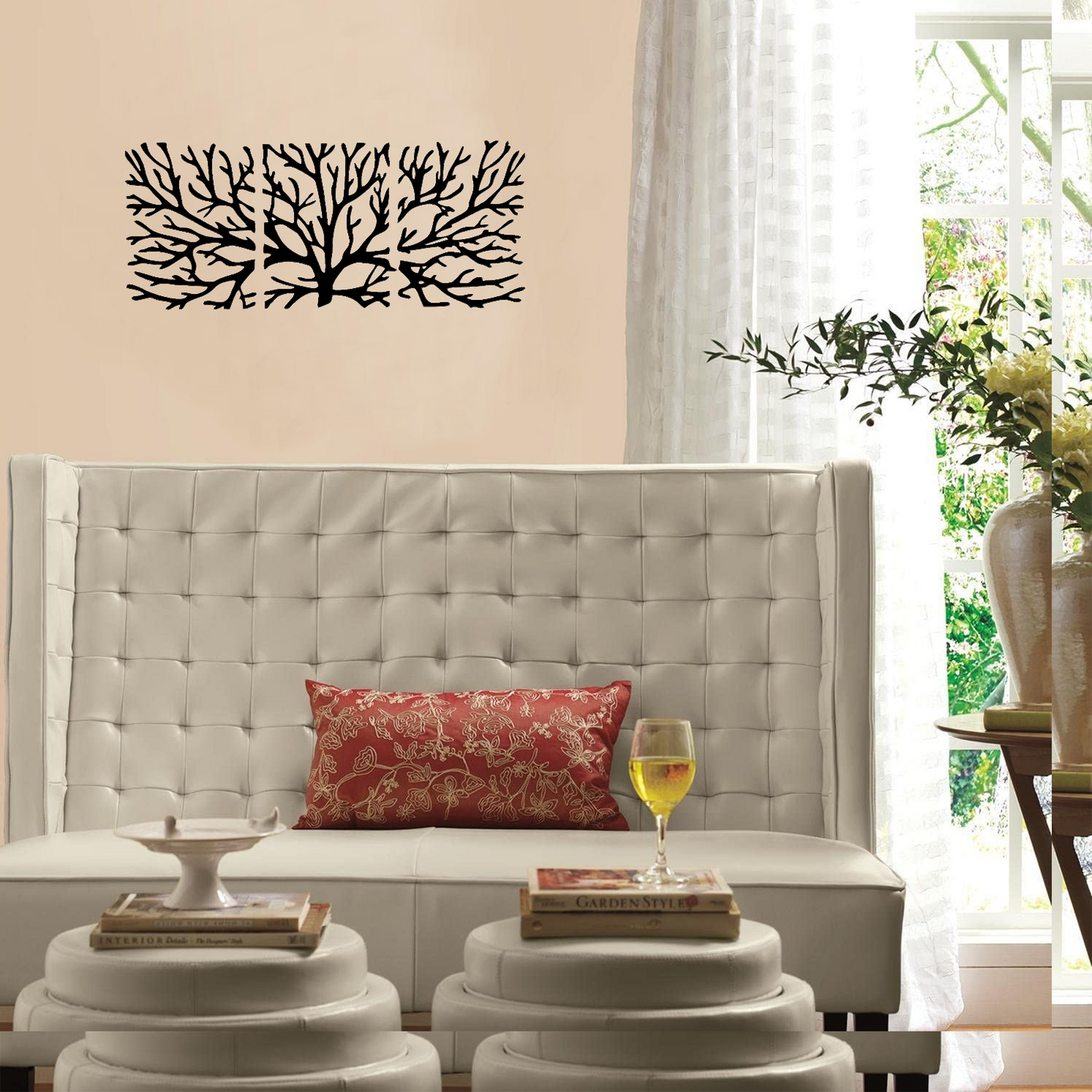 Decor perete Ramuri Copac din 3 Parti HH683 din lemn