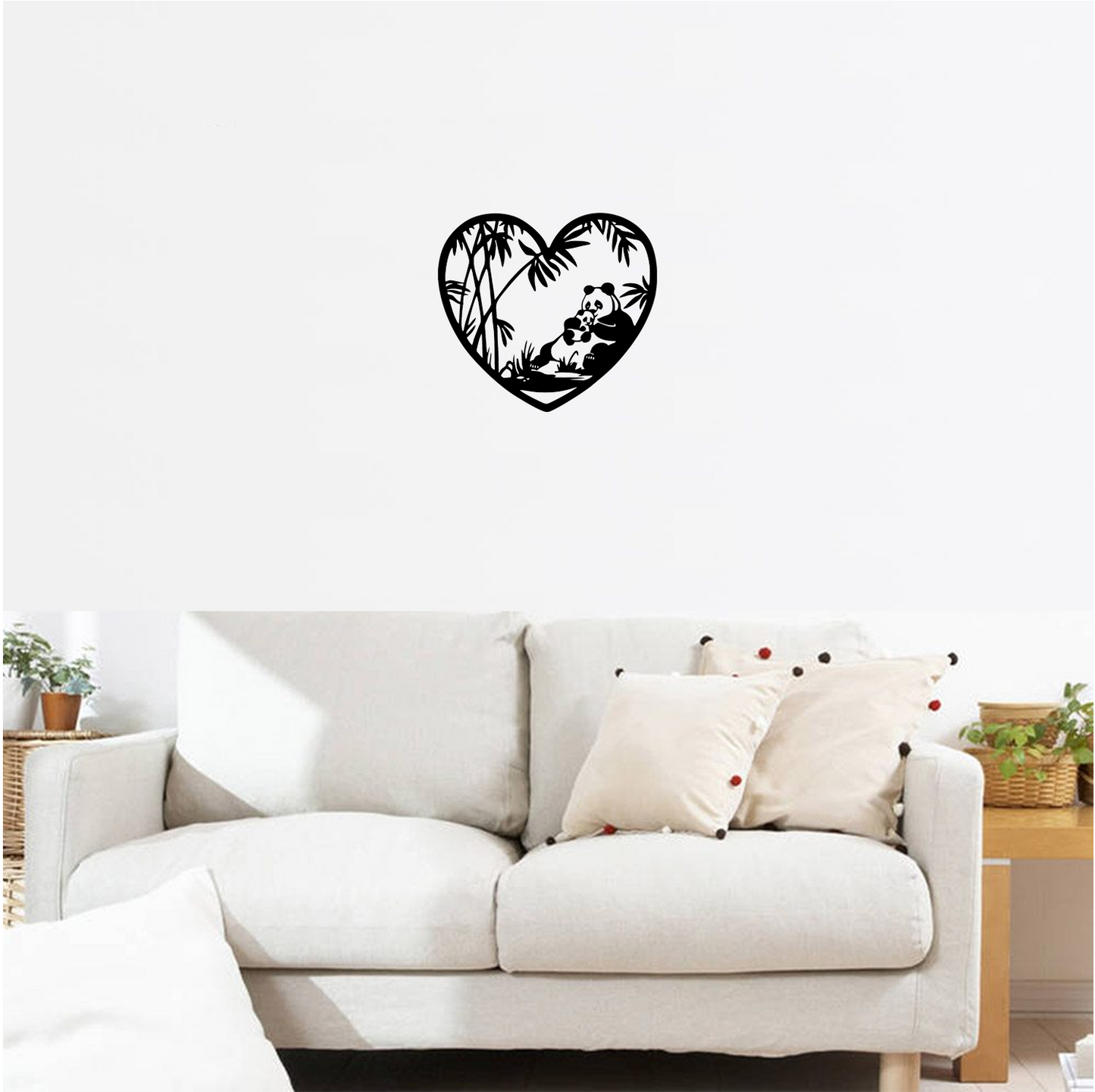 Decor perete Urs Panda cu Pui HH751 din lemn