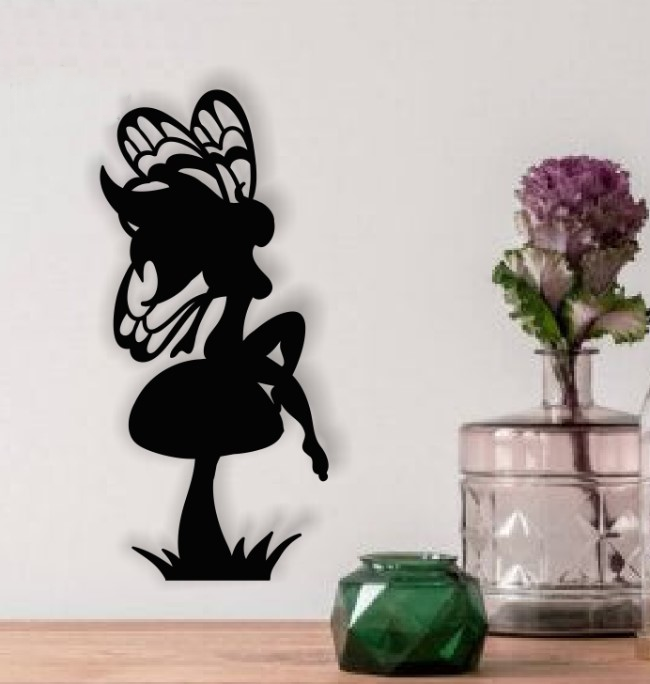 Decor perete Personalizabil Zana pe Ciuperca HHH448 din lemn