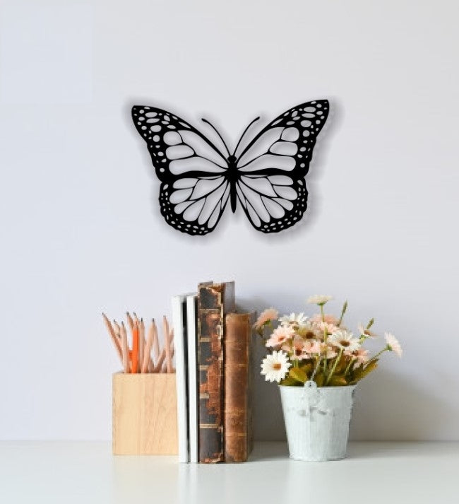 Decor perete Personalizabil Fluture cu Aripile Deschise HHH119 din lemn