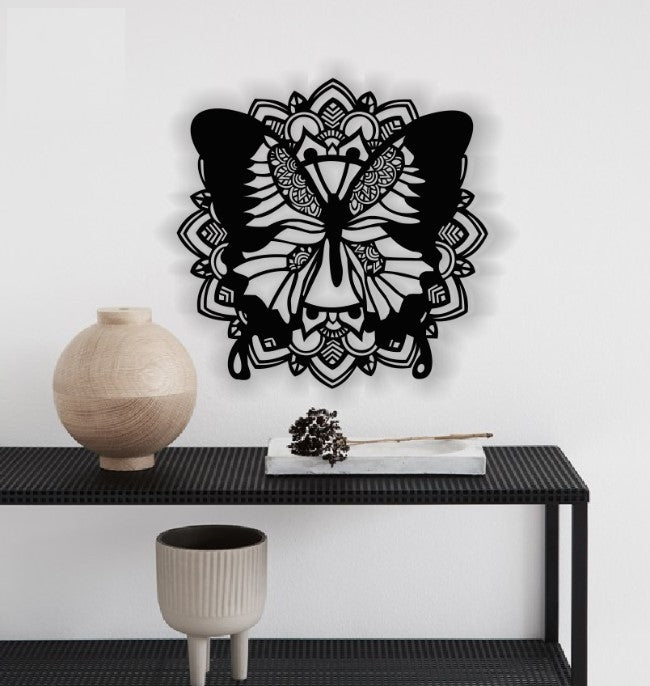 Decor perete Personalizabil Fluture Mandala HHH79 din lemn
