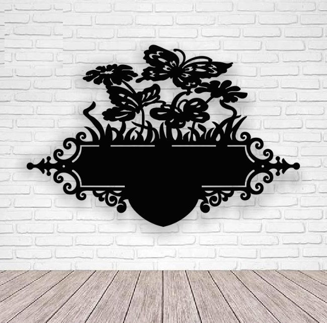 Decor perete Personalizabil pancarta adresa Flori HHH175 din lemn