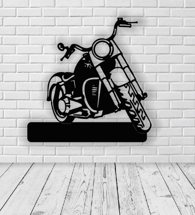 Decor perete Personalizabil pancarta adresa Motocicleta HHH191 din lemn