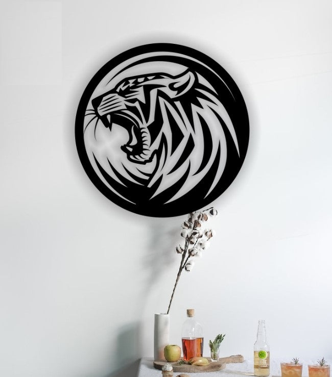 Decor perete Personalizabil Tigru din lemn