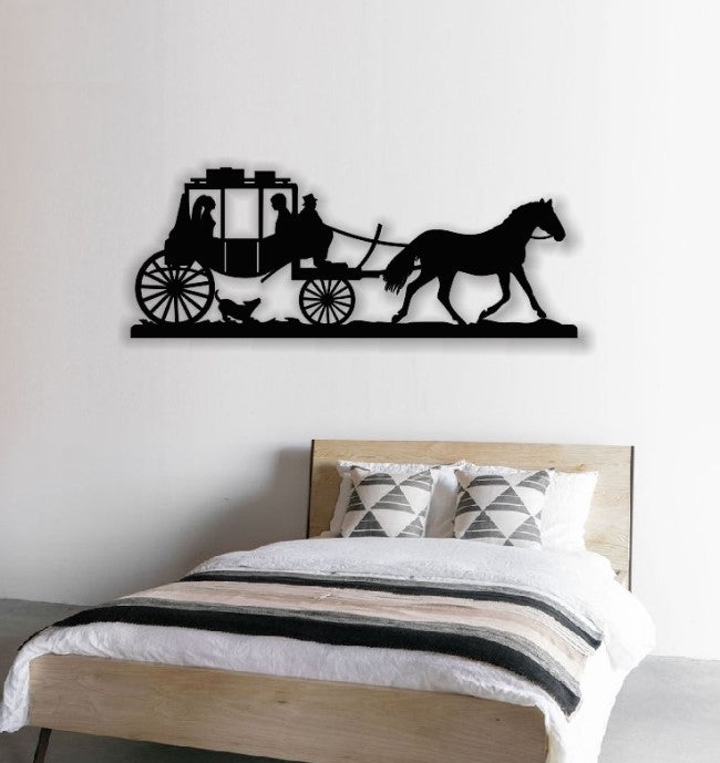 Decor perete Personalizabil Trasura cu Cai HHH156 din lemn