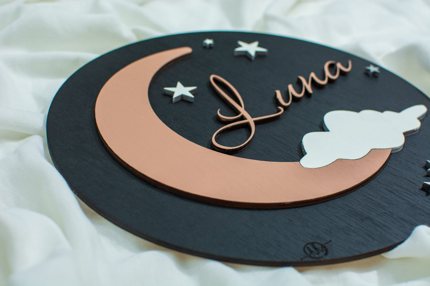 Decor Personalizabil, HandyHands, cu Nume din lemn Luna 36 cm