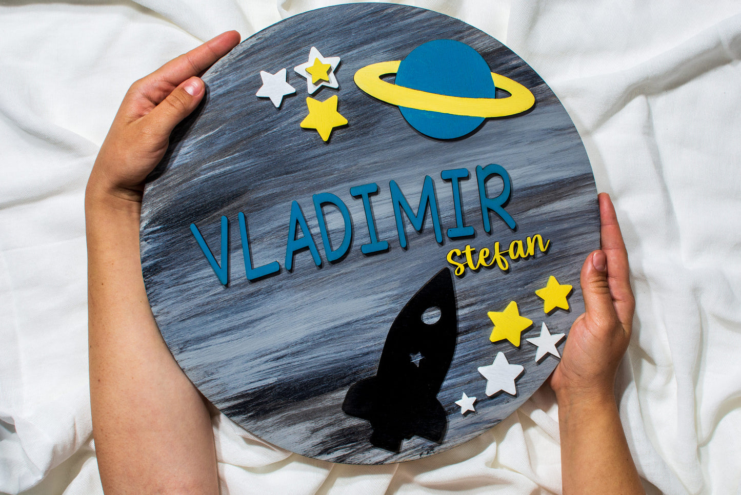 Decor Personalizabil, HandyHands, cu Nume din lemn Spatiu 36 cm