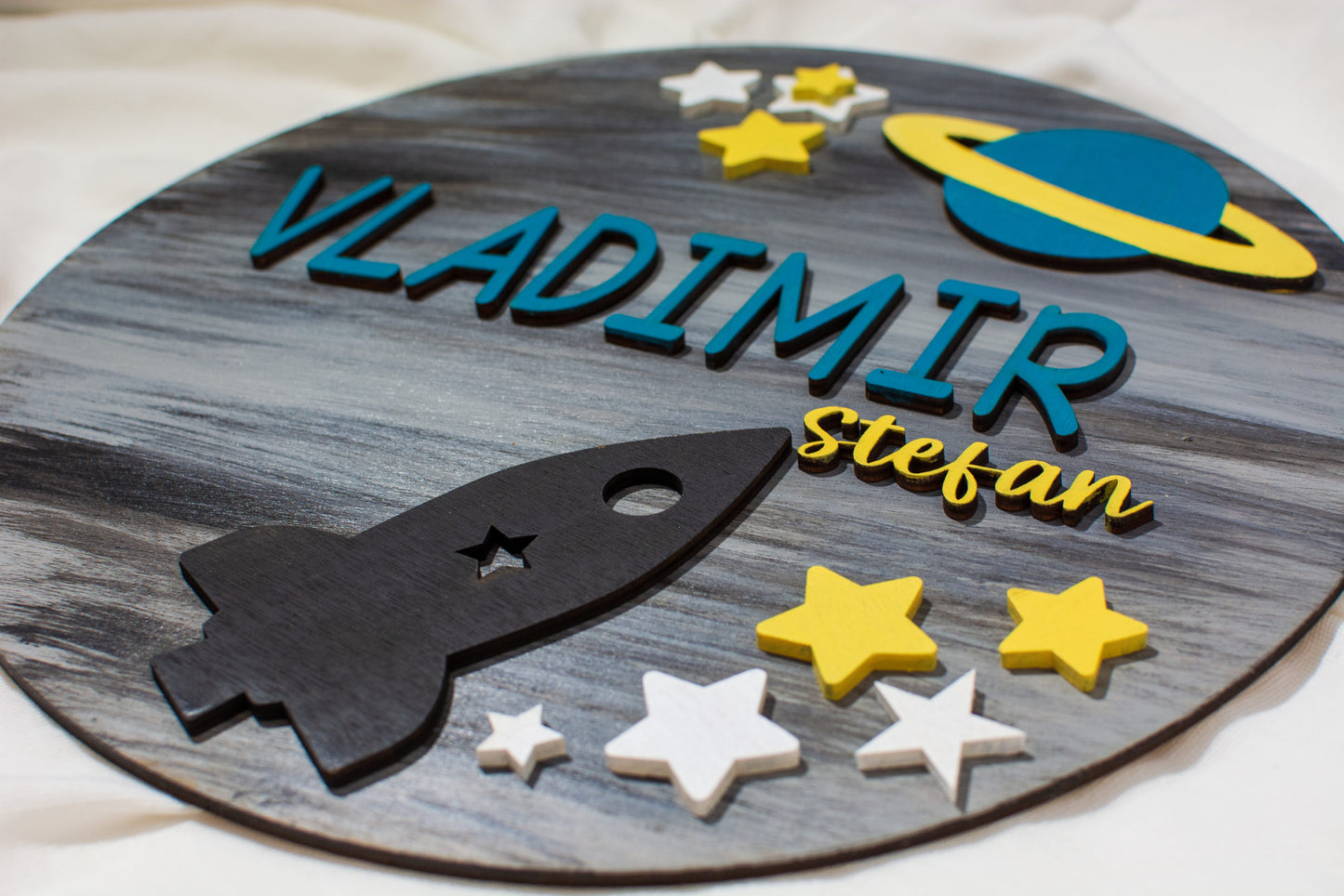 Decor Personalizabil, HandyHands, cu Nume din lemn Spatiu 36 cm