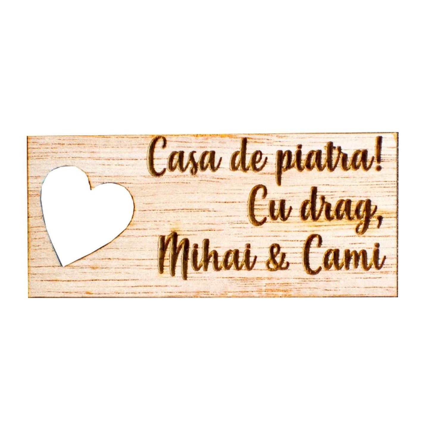 Felicitare din lemn HH679 Personalizata pentru Impachetarea Cadoului