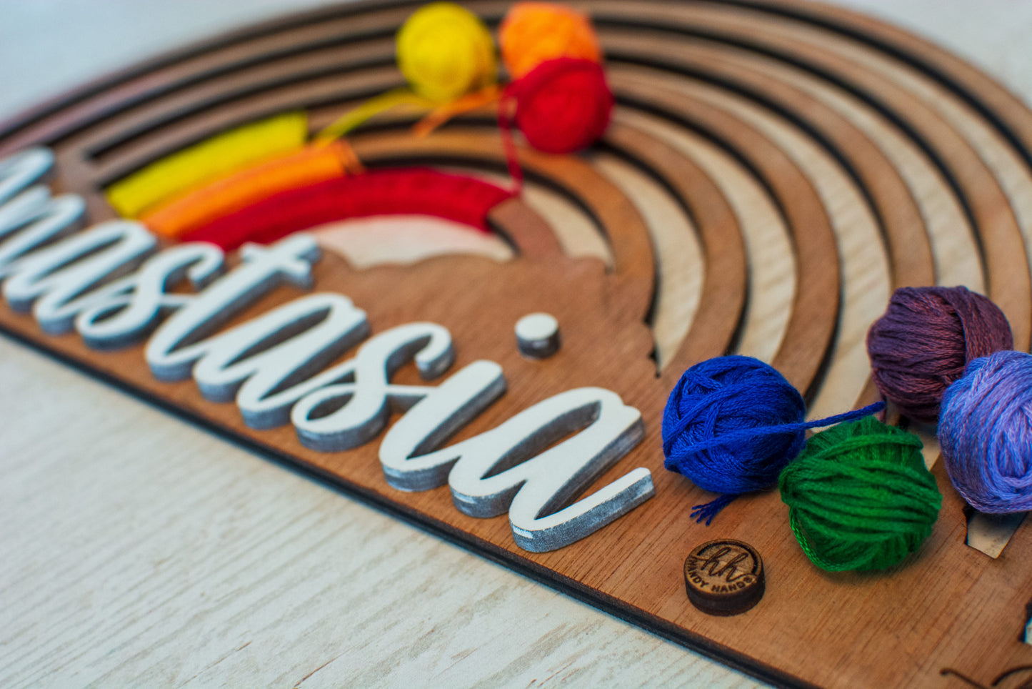 Joc Personalizabil, HandyHands, educativ Montessori Curcubeu de crosetat sau desenat personalizat