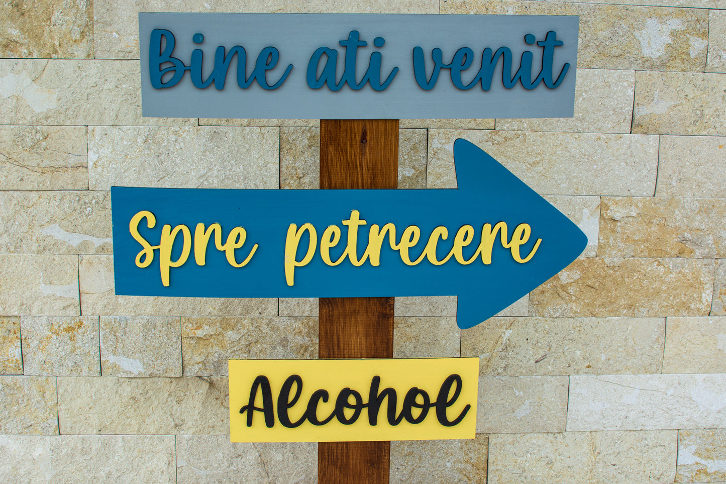 Panou Personalizat din lemn HH629 Intampinare Invitati Nunta Botez Eveniment Semn