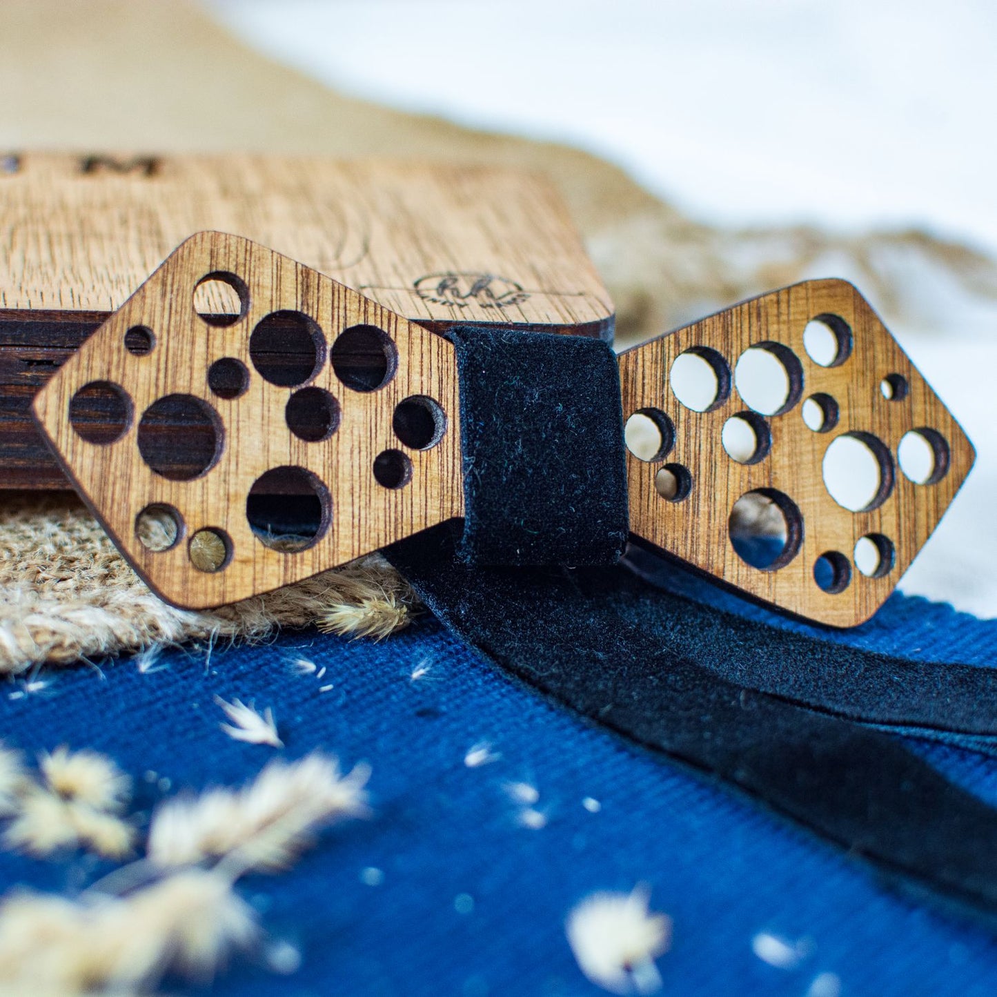 Papion din Lemn HH320, Handmade, in Cutie Premium Personalizata