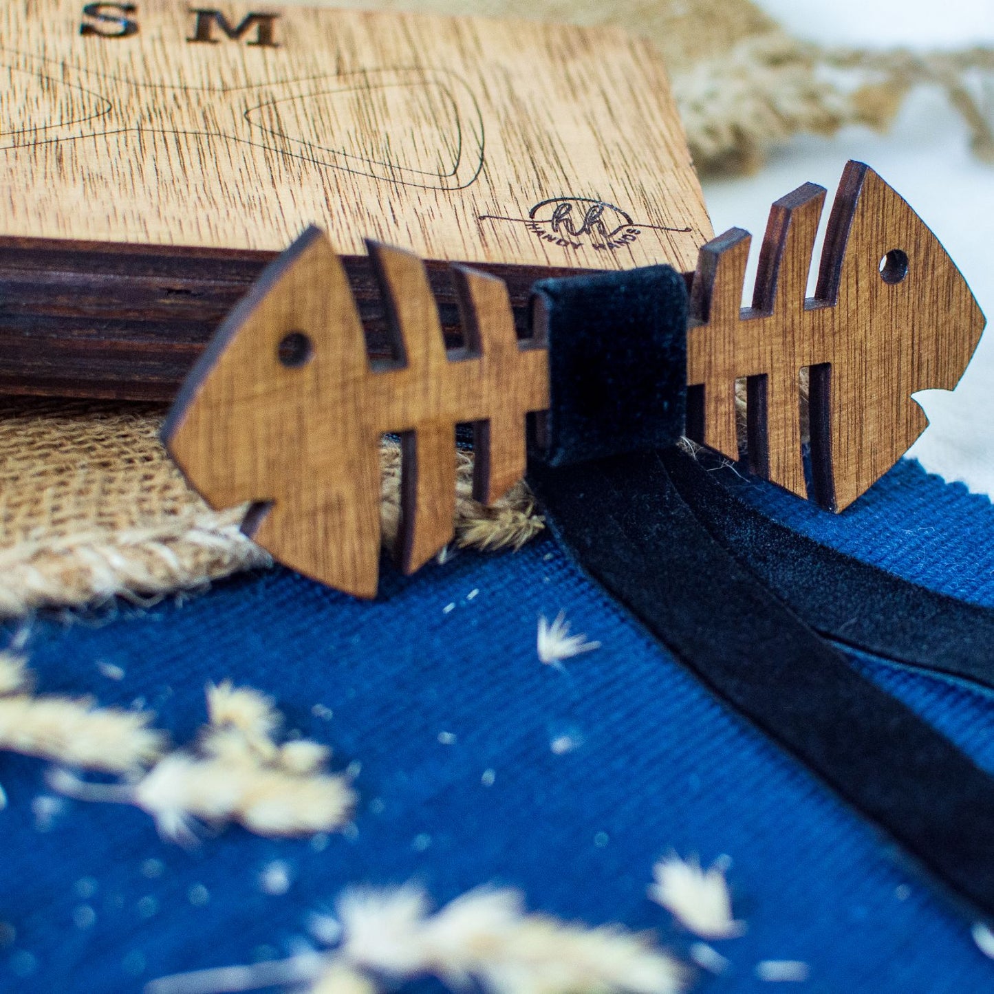Papion din Lemn HH335, Handmade, in Cutie Premium Personalizata