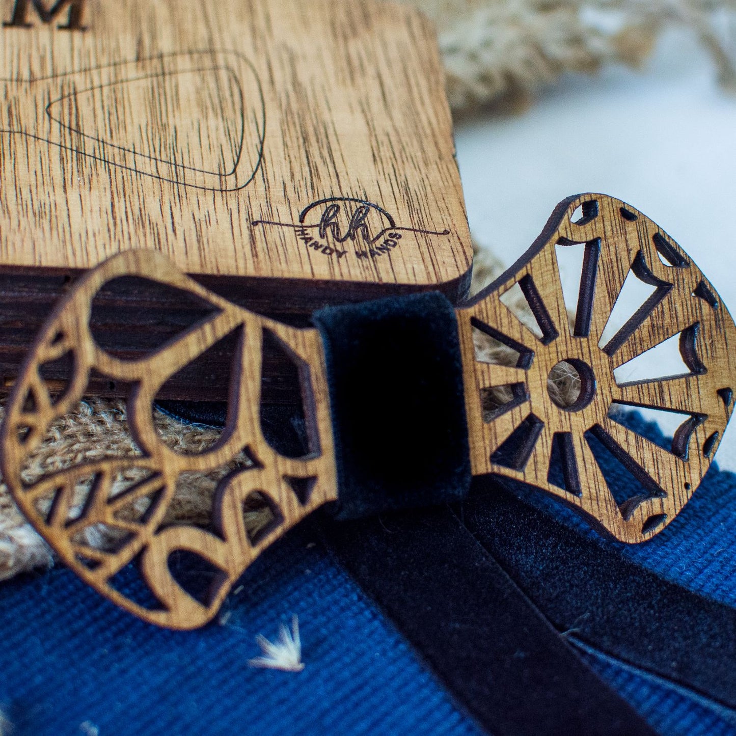 Papion din Lemn HH355, Handmade, in Cutie Premium Personalizata