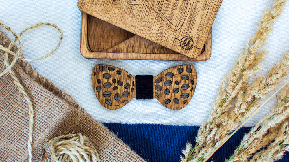 Papion din Lemn HH360, Handmade, in Cutie Premium Personalizata
