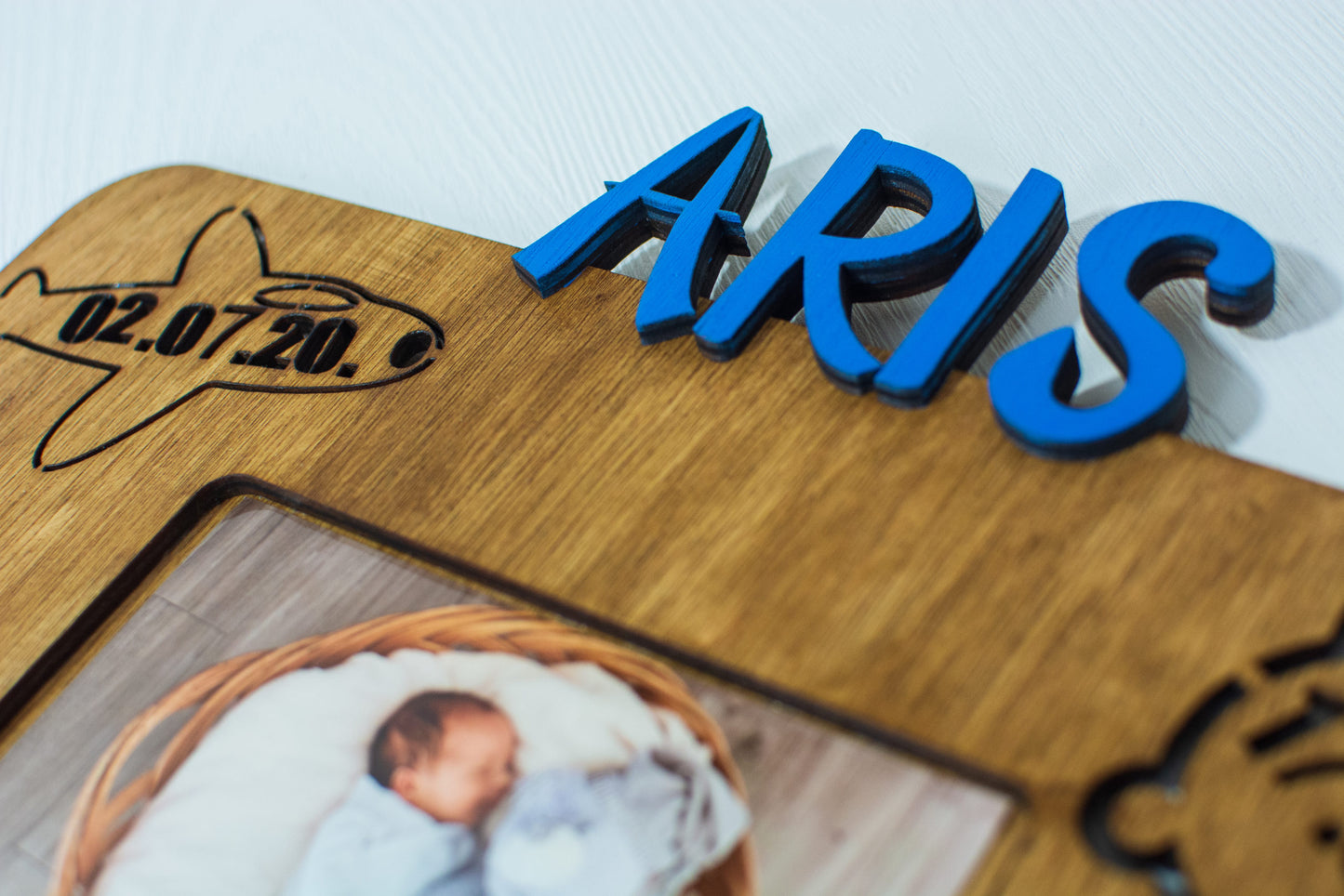 Rama foto, HandyHands, Personalizata cu Detaliile Nasterii Girafa