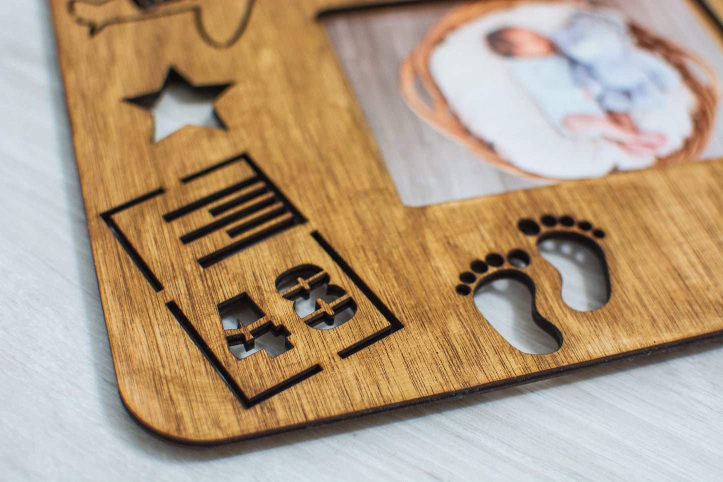 Rama foto, HandyHands, Personalizata cu Detaliile Nasterii Girafa