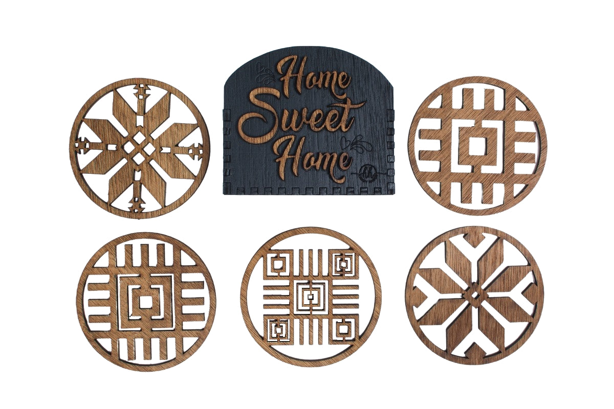 Set suporturi Personalizabil HandyHands pentru pahare Traditional 9 cm x 9 cm