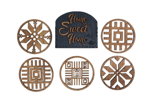Set suporturi Personalizabil HandyHands pentru pahare Traditional 9 cm x 9 cm