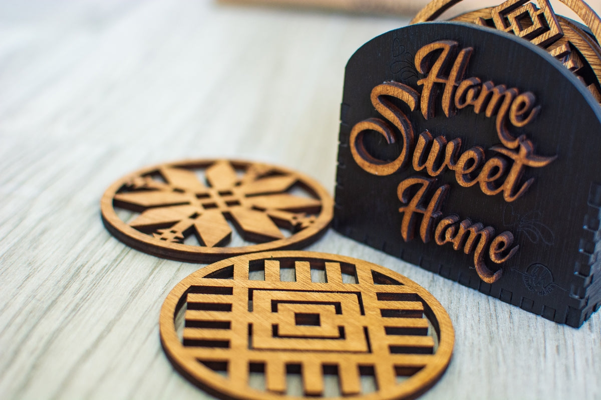 Set suporturi Personalizabil HandyHands pentru pahare Traditional 9 cm x 9 cm