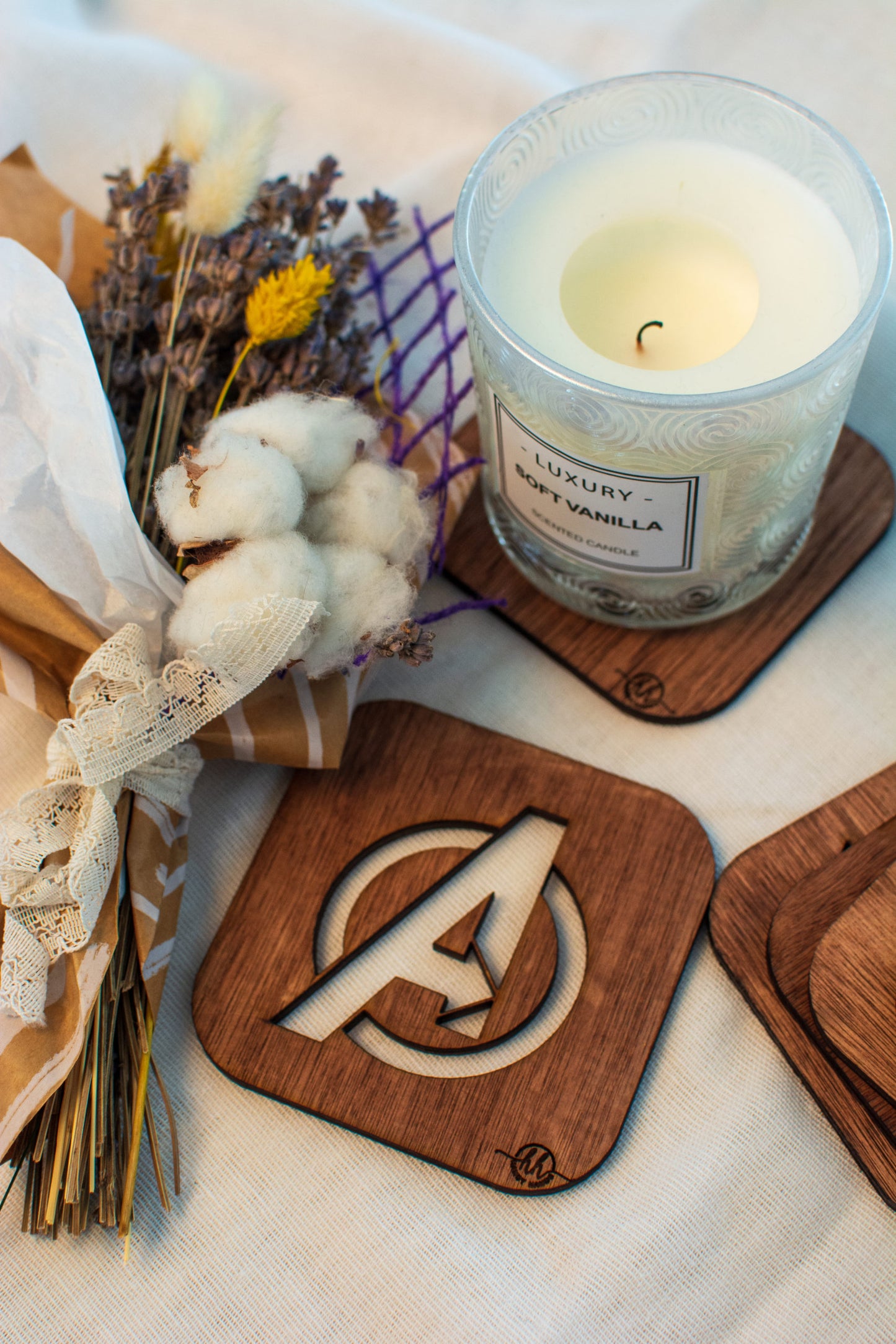 Set suporturi Personalizabil pentru pahare Avengers 9 cm x 9 cm