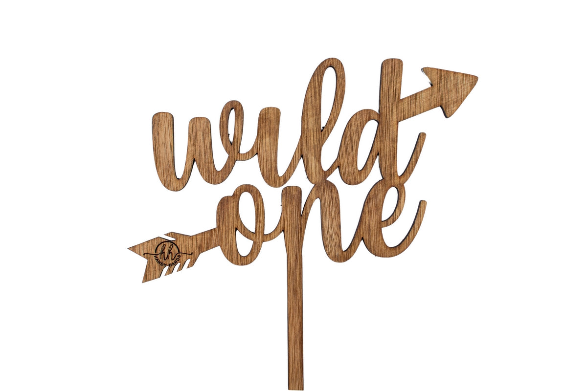 Topper Personalizabil Decor pentru tort Wild One din lemn