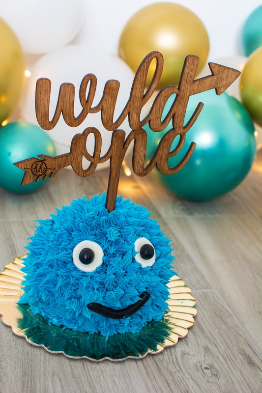 Topper Personalizabil Decor pentru tort Wild One din lemn
