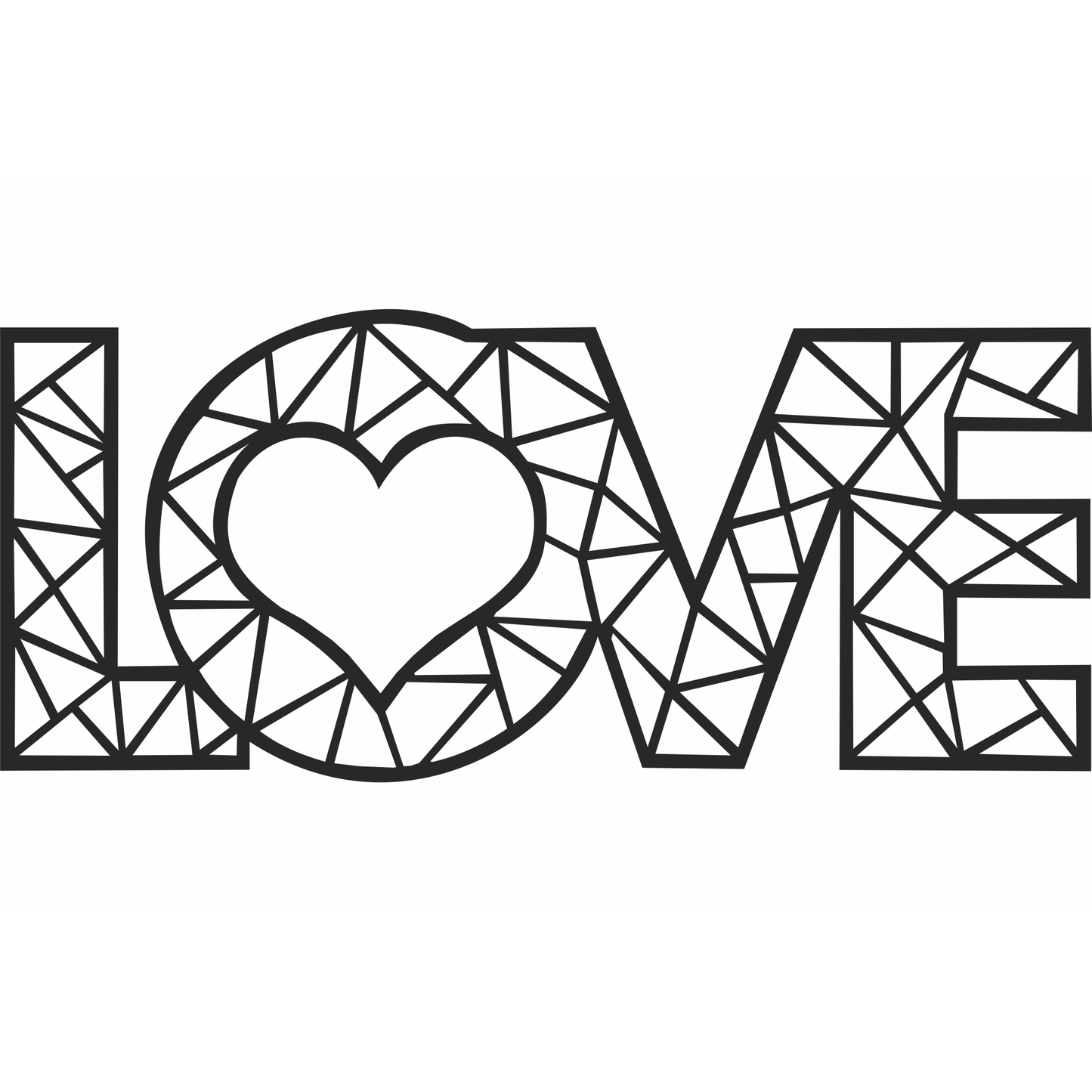 Decor Personalizabil Geometric perete Love Inimioara HHH574 din lem