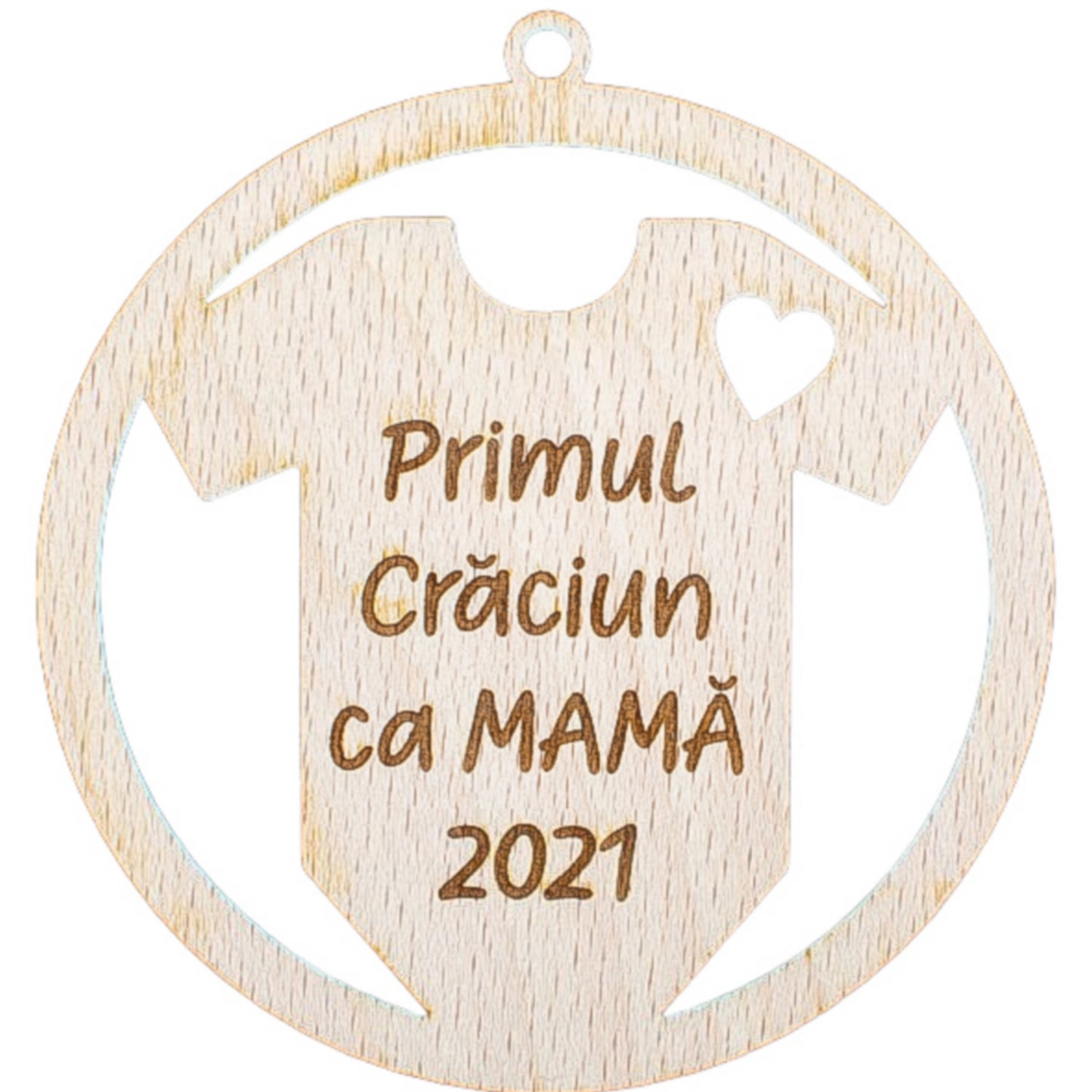 Glob de Craciun HH903 din Lemn Model Primul Craciun ca mama