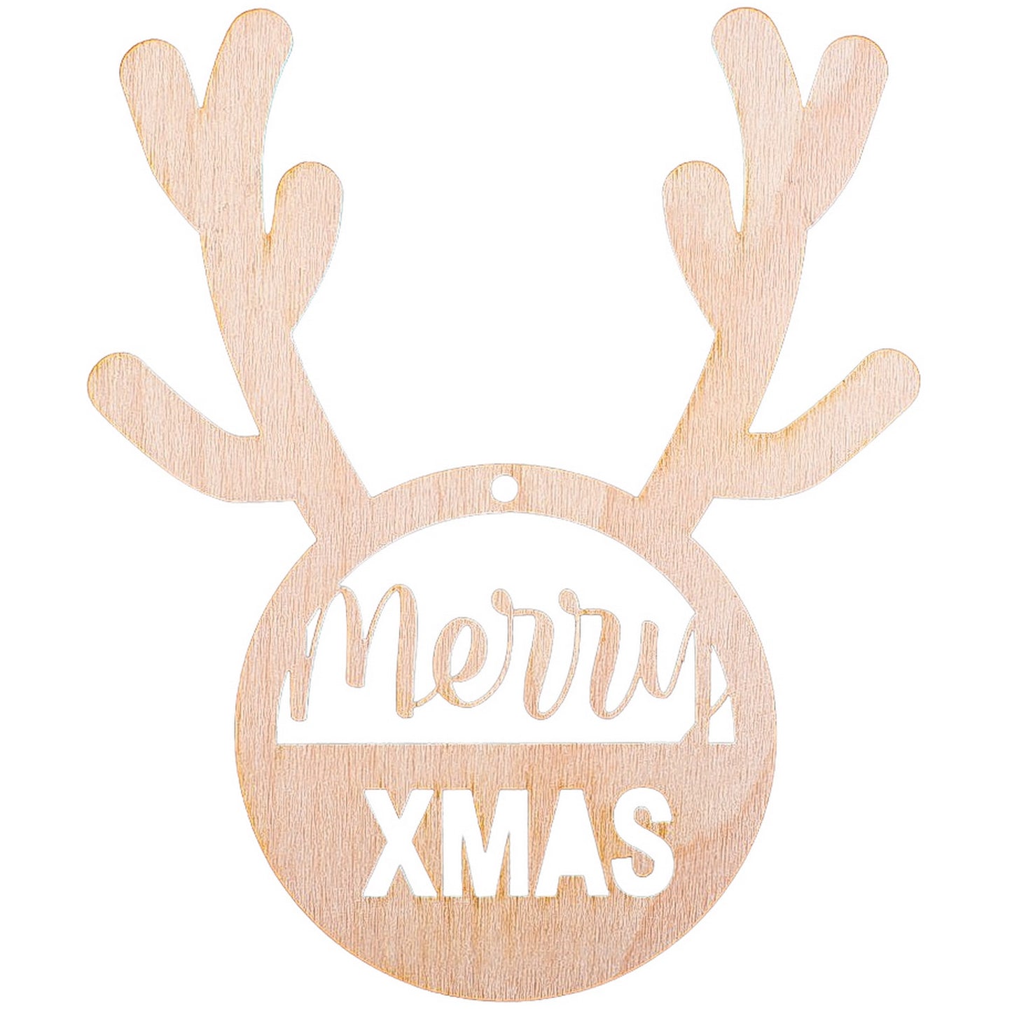 Glob de Craciun HH885 din Lemn Model Ren cu mesaj Merry Christmas