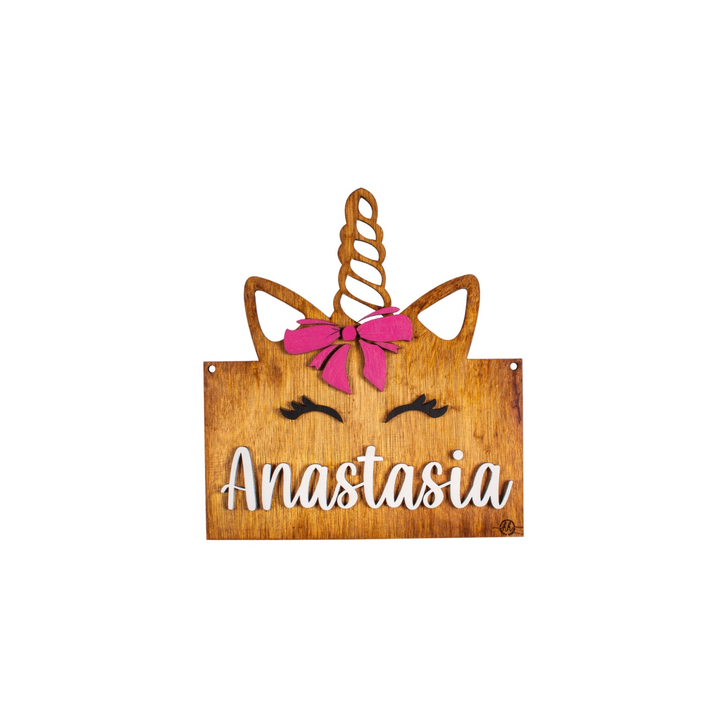 Decor Personalizabil, HandyHands, cu Nume din lemn Unicorn